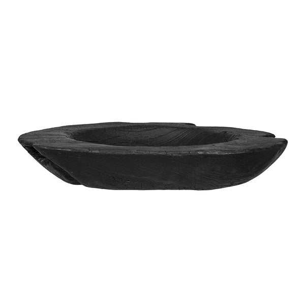 Black Teak Wood Accent Bowl