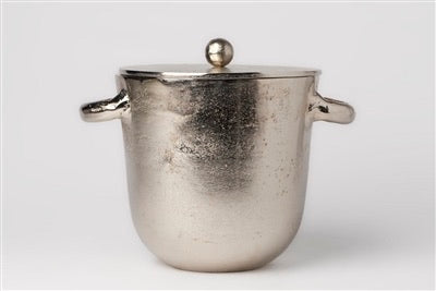 Antique Nickel Ice Bucket w/ Lid